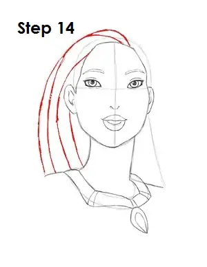 How to Draw Pocahontas Step 14