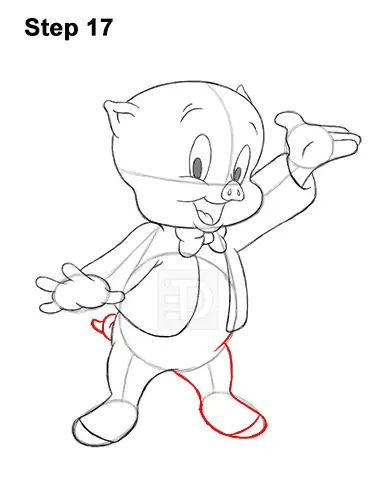 How to Draw Porky Pig Full Body Looney Tunes 17
