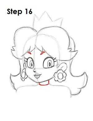 Draw Princess Daisy Step 16