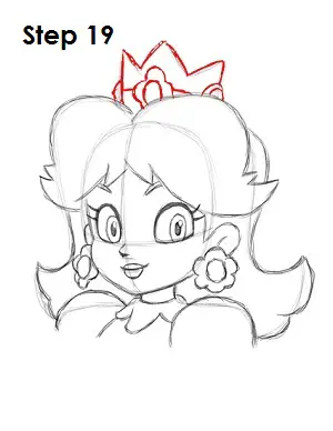 Draw Princess Daisy Step 19