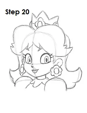 Draw Princess Daisy Step 20