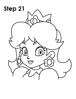 Draw Princess Daisy Step 21