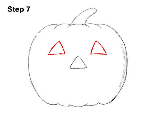 How to Draw a Halloween Pumpkin jack-o-lantern Smiling 7
