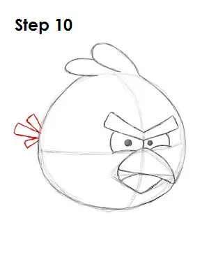 Draw Red Angry Bird Step 10