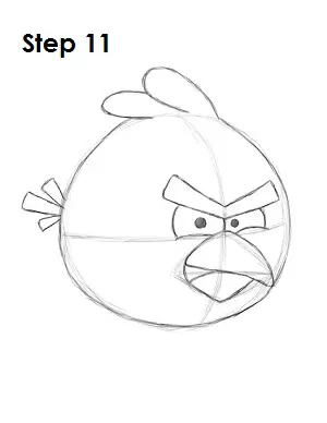 Draw Red Angry Bird Step 11