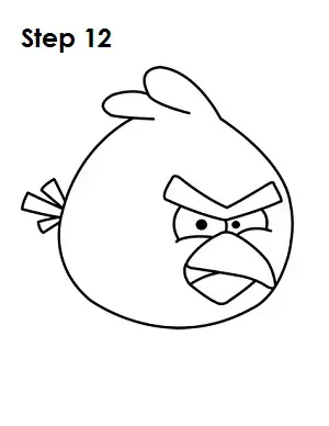 Draw Red Angry Bird Step 12