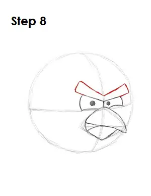 Draw Red Angry Bird Step 8