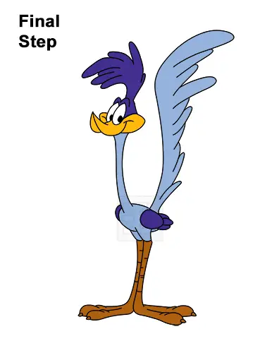 How to Draw Road Runner Looney Tunes
