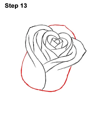 How to Draw Red Rose 13