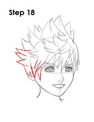 How to Draw Roxas Step 18