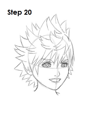How to Draw Roxas Step 20