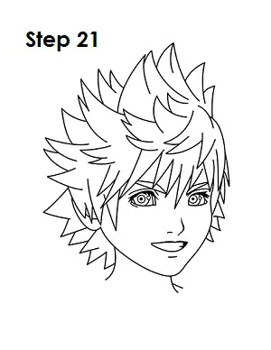 How to Draw Roxas Step 21
