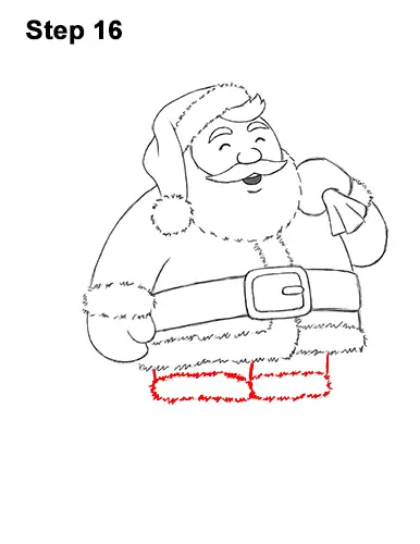 How to Draw Santa Claus Christmas Full Body 16