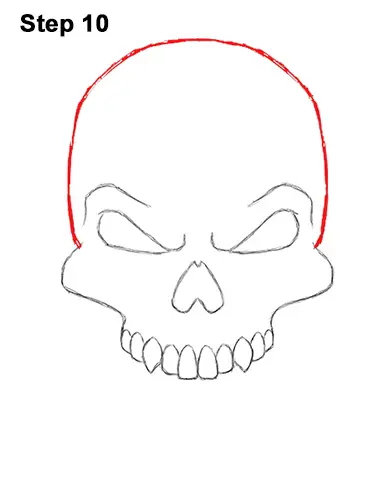 How to Draw Scary Creepy Angry Evil Skull Skeleton Halloween 10
