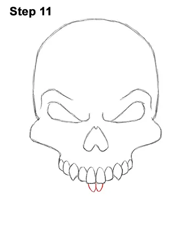 How to Draw Scary Creepy Angry Evil Skull Skeleton Halloween 11