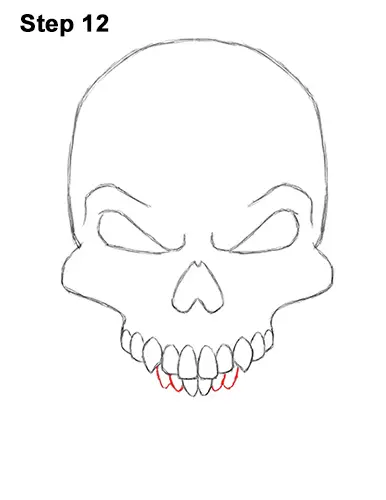 How to Draw Scary Creepy Angry Evil Skull Skeleton Halloween 12