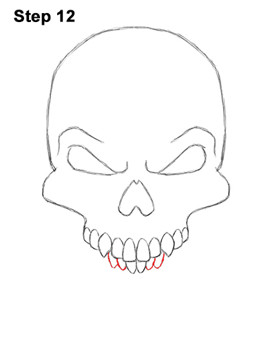 evil skull drawings