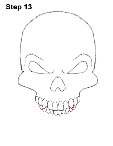How to Draw Scary Creepy Angry Evil Skull Skeleton Halloween 13