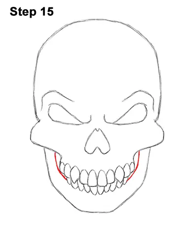 How to Draw Scary Creepy Angry Evil Skull Skeleton Halloween 15