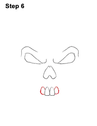 How to Draw Scary Creepy Angry Evil Skull Skeleton Halloween 6