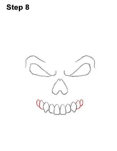 How to Draw Scary Creepy Angry Evil Skull Skeleton Halloween 8