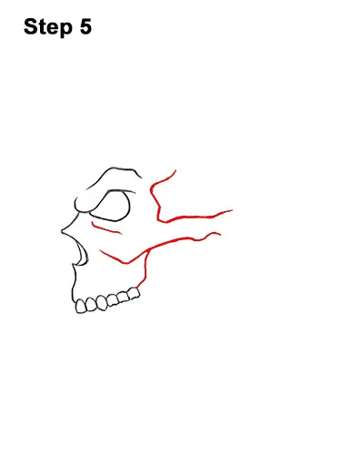 How to Draw a Scary Creepy Evil Skull Side View Halloween 5