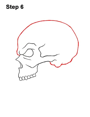 How to Draw a Scary Creepy Evil Skull Side View Halloween 6
