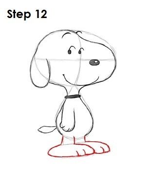 How to Draw Snoopy Step 12