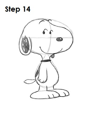 How to Draw Snoopy Step 14
