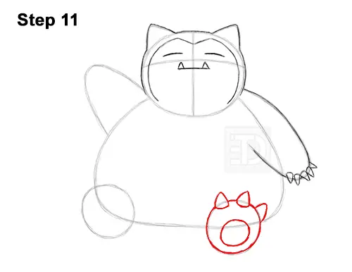 How to Draw Snorlax Sitting Pokemon 11