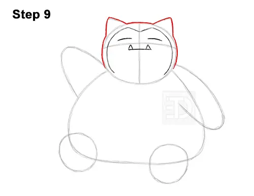 How to Draw Snorlax Sitting Pokemon 9