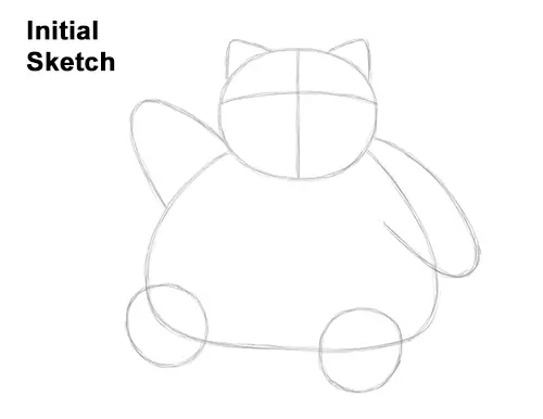 How to Draw Snorlax Sitting Pokemon Guides Lines