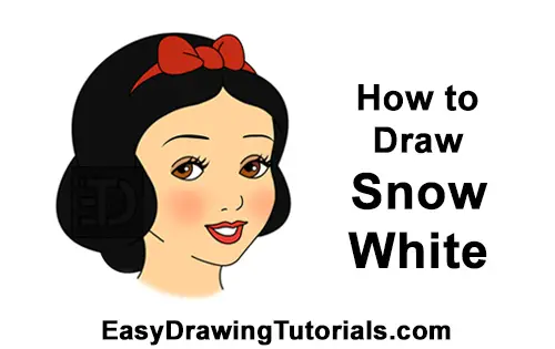 How to Draw Snow White Head Portrait Disney