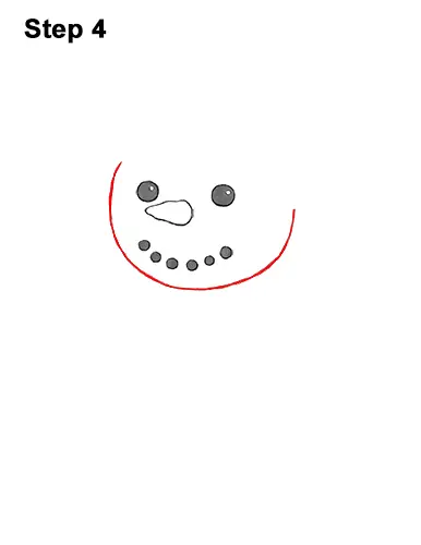 How to Draw Cute Cartoon Snowman Hat Scarf 4