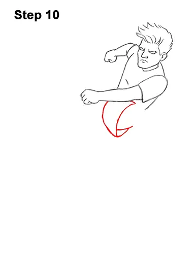 How to Draw Cartoon Soccer Football Player Kicking Ball 10