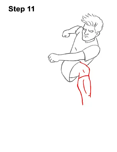 How to Draw Cartoon Soccer Football Player Kicking Ball 11