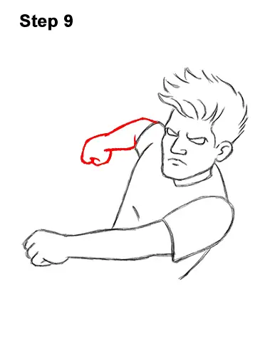 How to Draw Cartoon Soccer Football Player Kicking Ball 9
