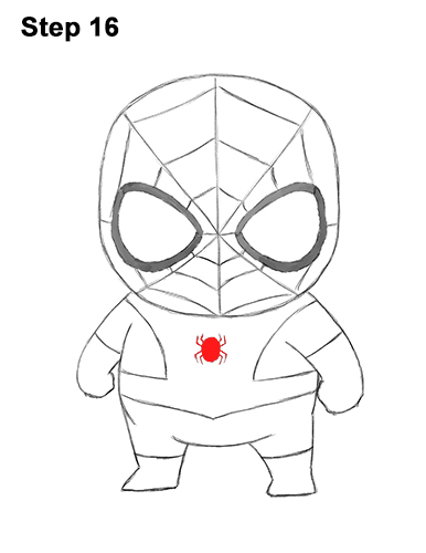 Draw Mini Chibi Little Spider-Man 16