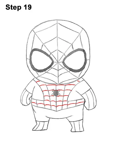 Draw Mini Chibi Little Spider-Man 19