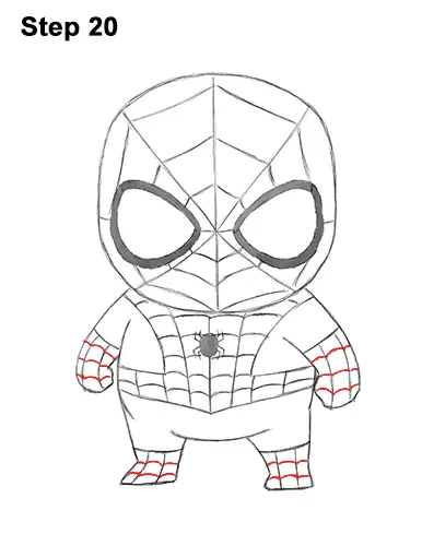 Draw Mini Chibi Little Spider-Man 20