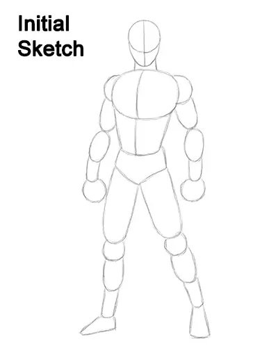 Draw Spider-Man Body Sketch
