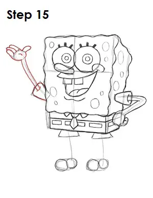 Draw SpongeBob SquarePants Step 15
