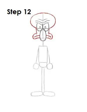 How to Draw Squidward Step 12