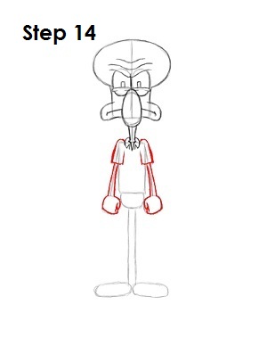 How to Draw Squidward Step 14