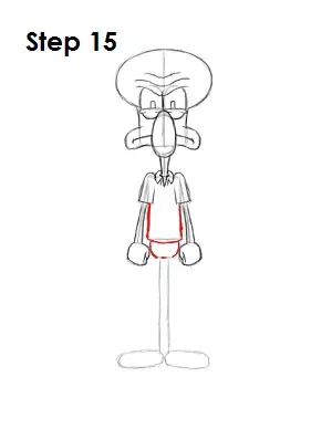 How to Draw Squidward Step 15