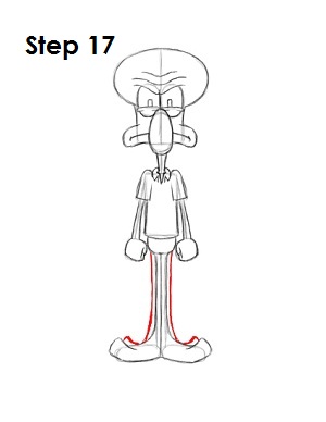 How to Draw Squidward Step 17
