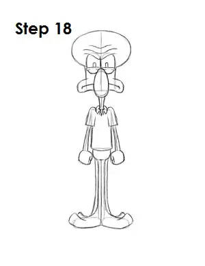 How to Draw Squidward Step 18