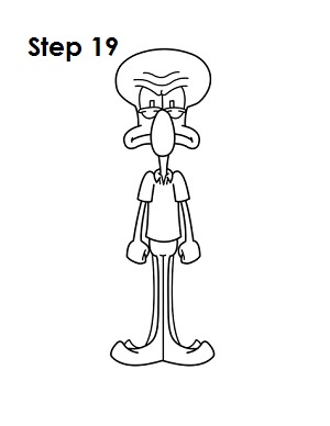 How to Draw Squidward Step 19