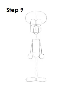 How to Draw Squidward Step 9