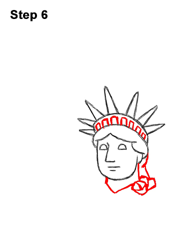 How to Draw Cartoon Statue of Liberty 6